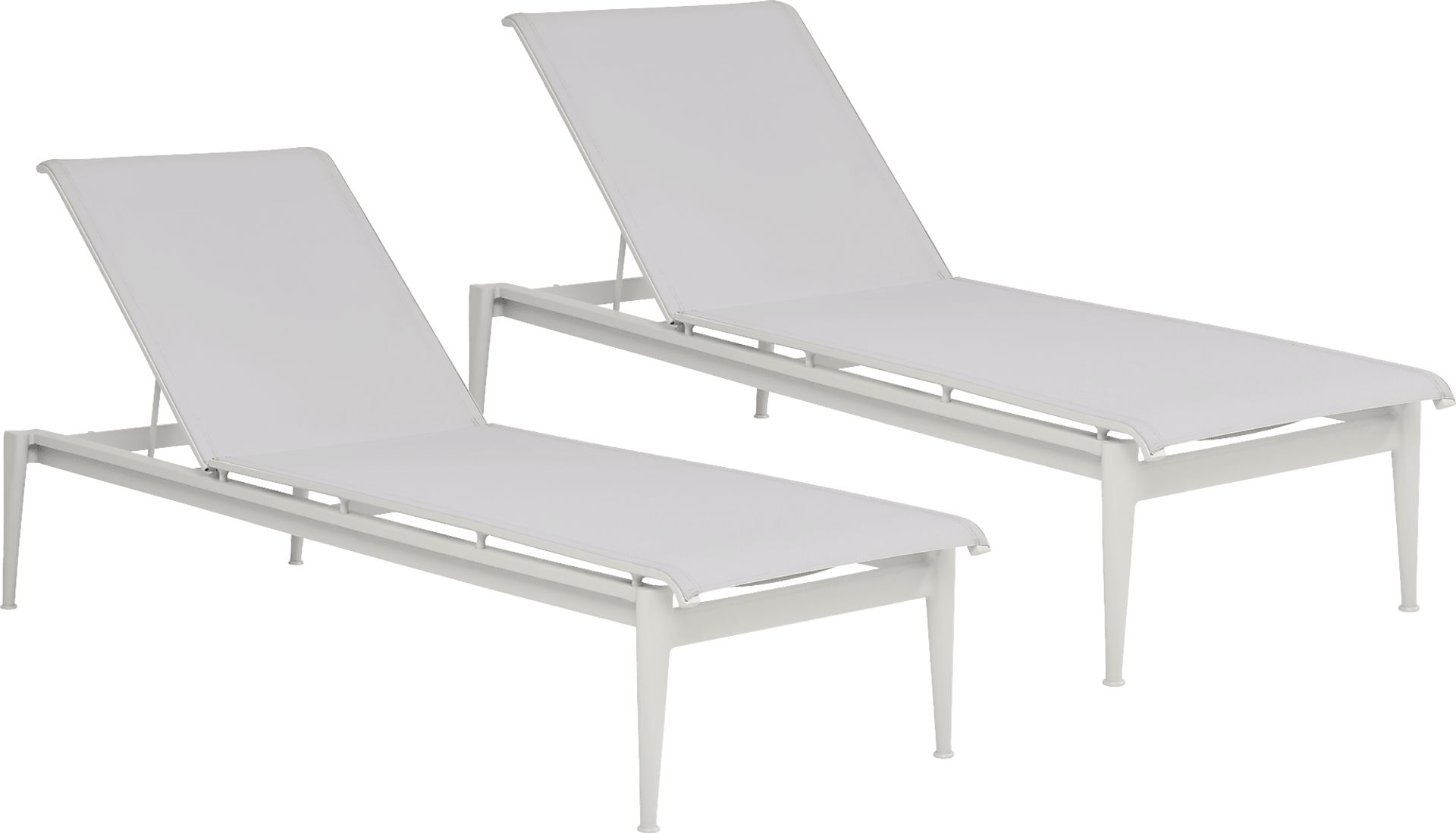 Park Walk White Outdoor Chaise, Set of 2 - Image 1