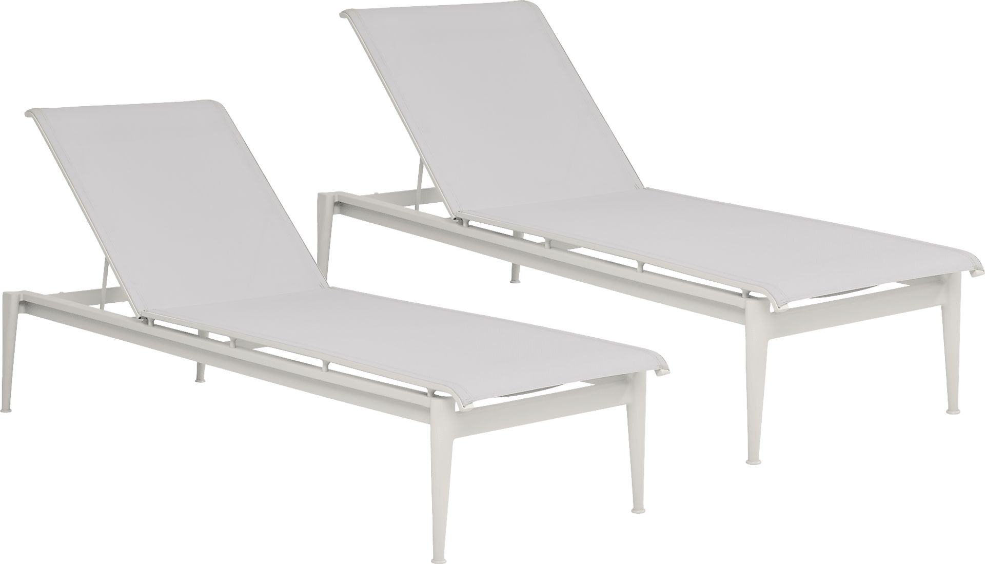 Park Walk White Outdoor Chaise, Set of 2 - Image 1