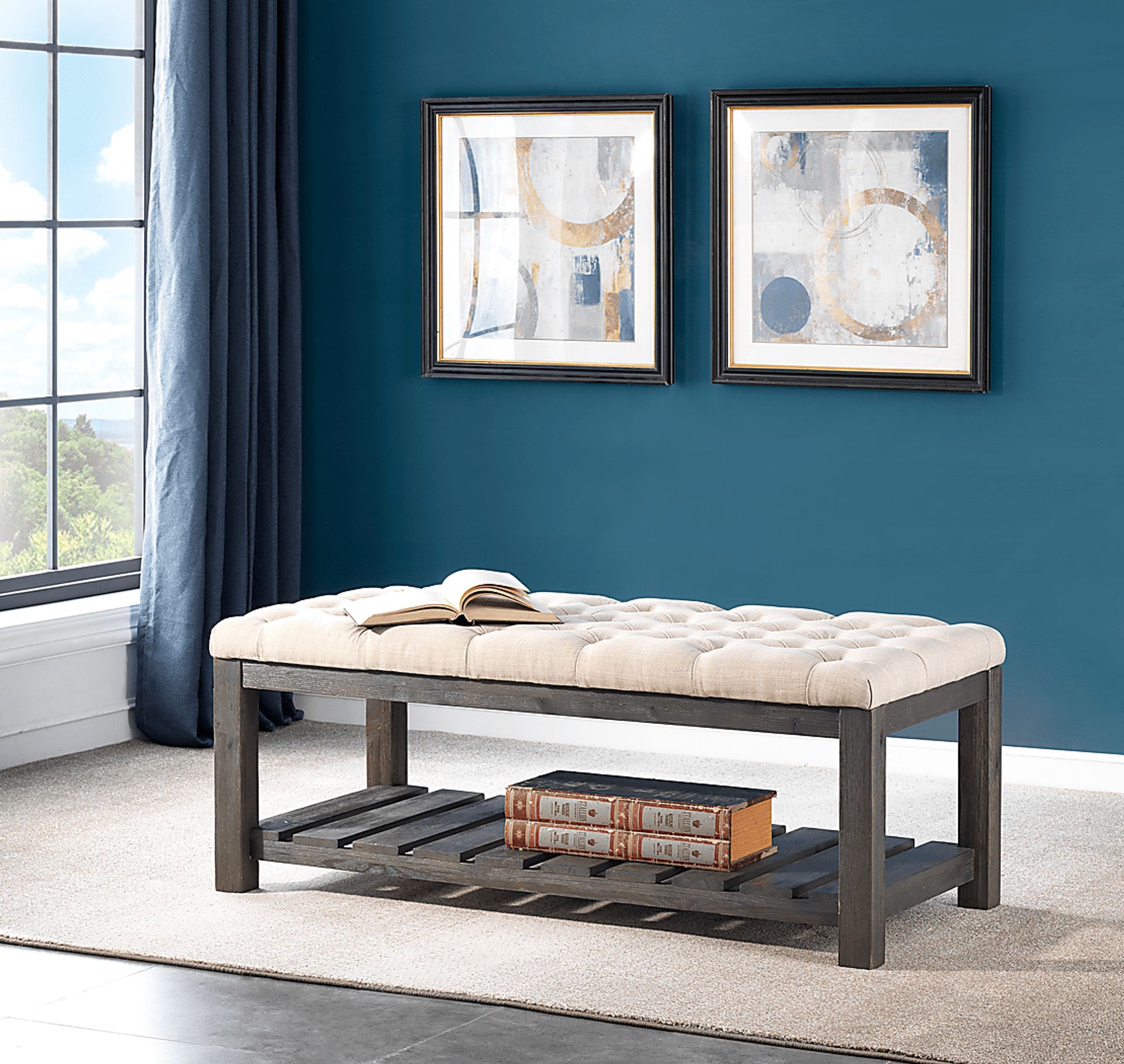 Parkbriar Beige Accent Bench - Image 4