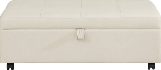 Parker Cream Leather 7 Pc Living Room with Sleeper Loveseat - Thumbnail - Image 10