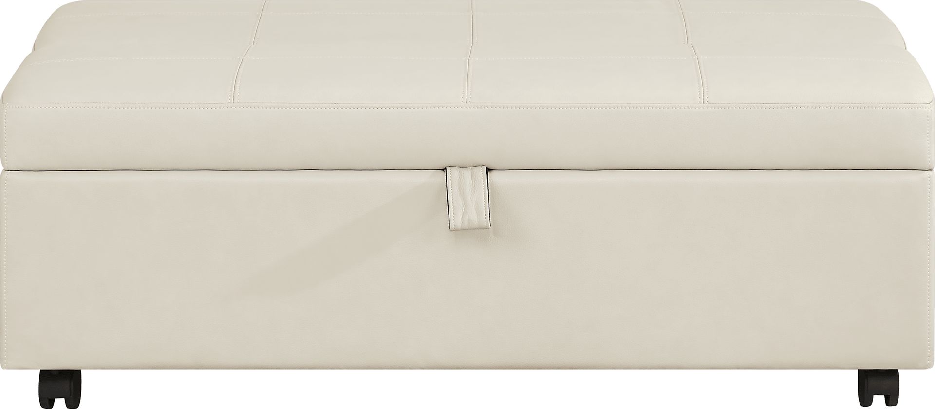 Parker Cream Leather 7 Pc Living Room with Sleeper Loveseat - Image 10