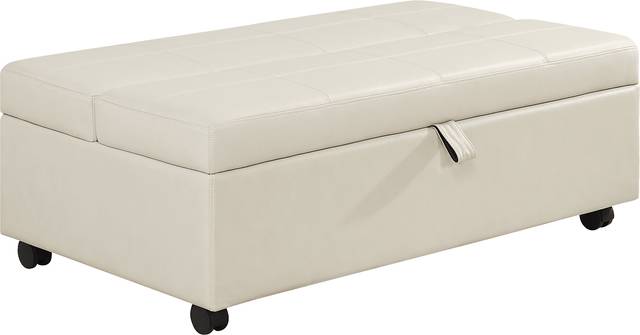 Parker Cream Leather 7 Pc Living Room with Sleeper Loveseat - Thumbnail - Image 8