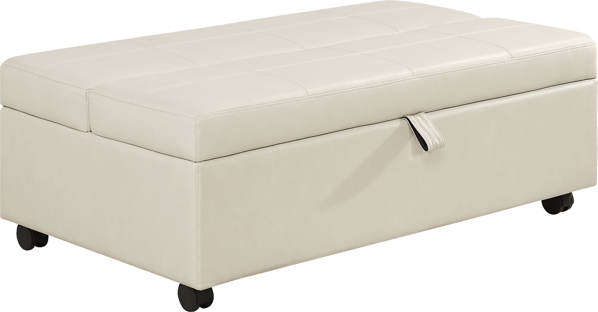 Parker Cream Leather 7 Pc Living Room with Sleeper Loveseat - Image 8