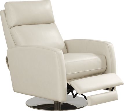 Parker Cream Leather Push Back Recliner