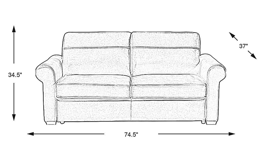 Parker Leather Sleeper Loveseat With Roll Arms