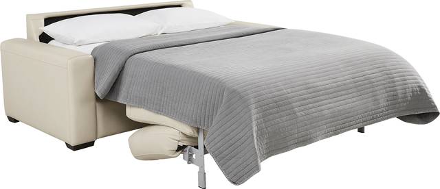 Parker Cream Leather Sleeper Loveseat - Thumbnail - Image 2