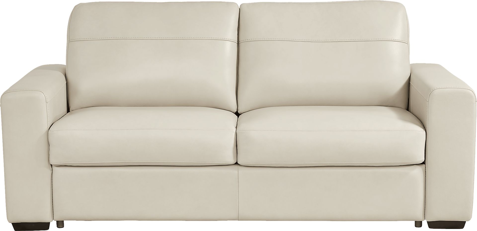 Parker Cream Leather Sleeper Loveseat - Image 1