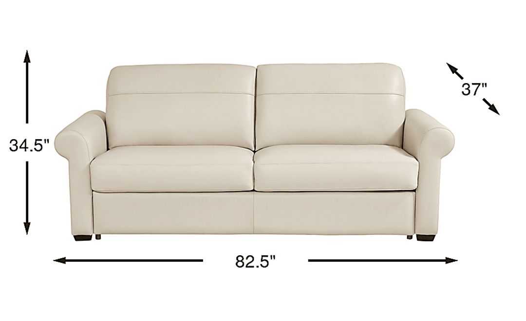 Parker Leather Sleeper Sofa With Roll Arms
