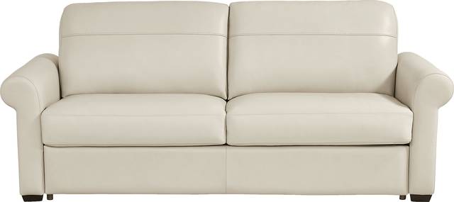 Parker Cream Leather 7 Pc Living Room with Sleeper Sofa - Thumbnail - Image 3