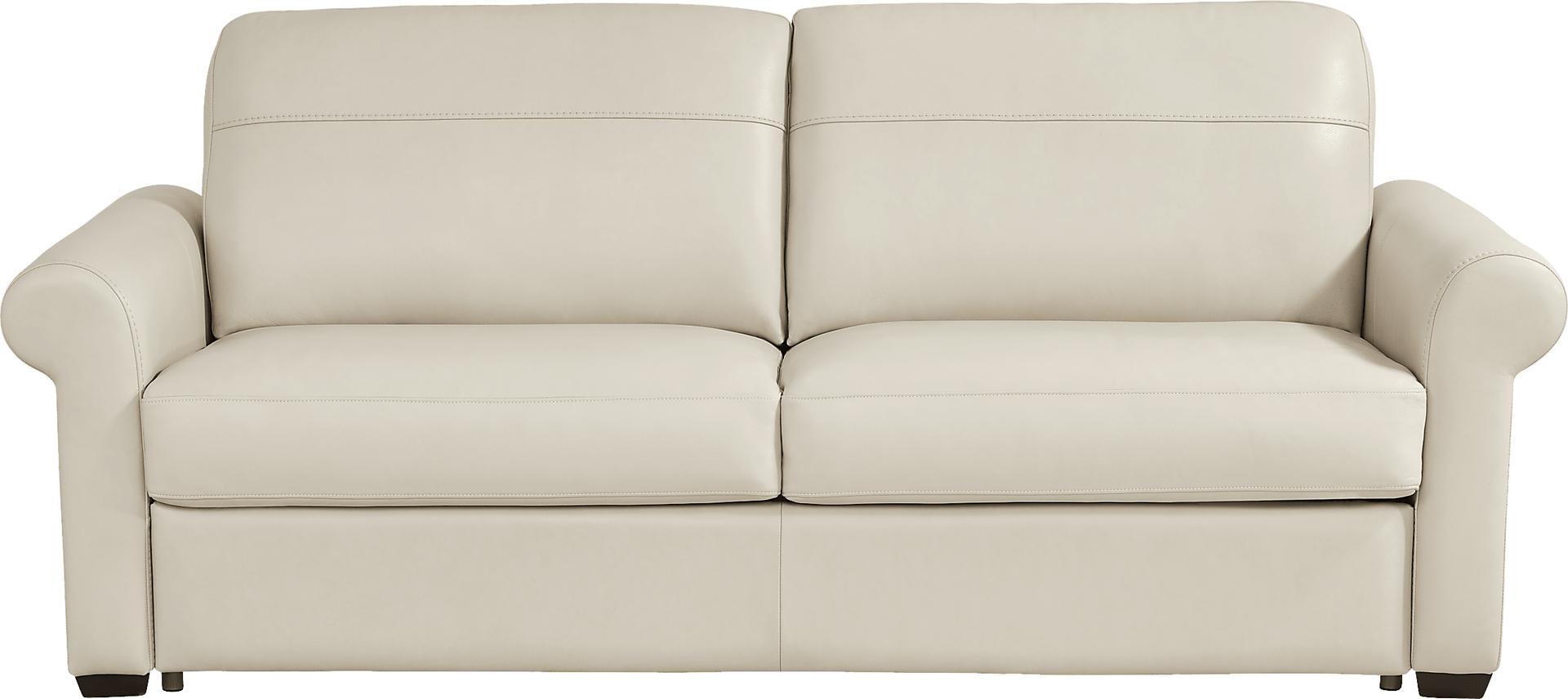 Parker Cream Leather Sleeper Sofa