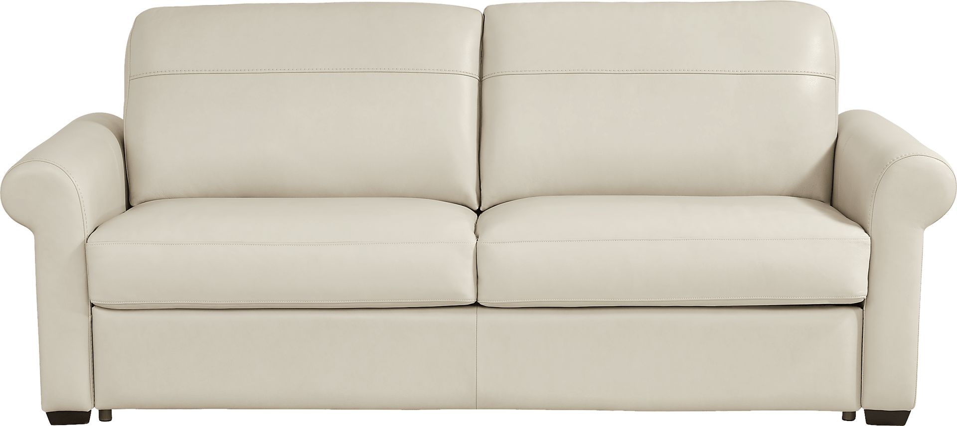Parker Cream Leather 7 Pc Living Room with Sleeper Sofa - Image 3
