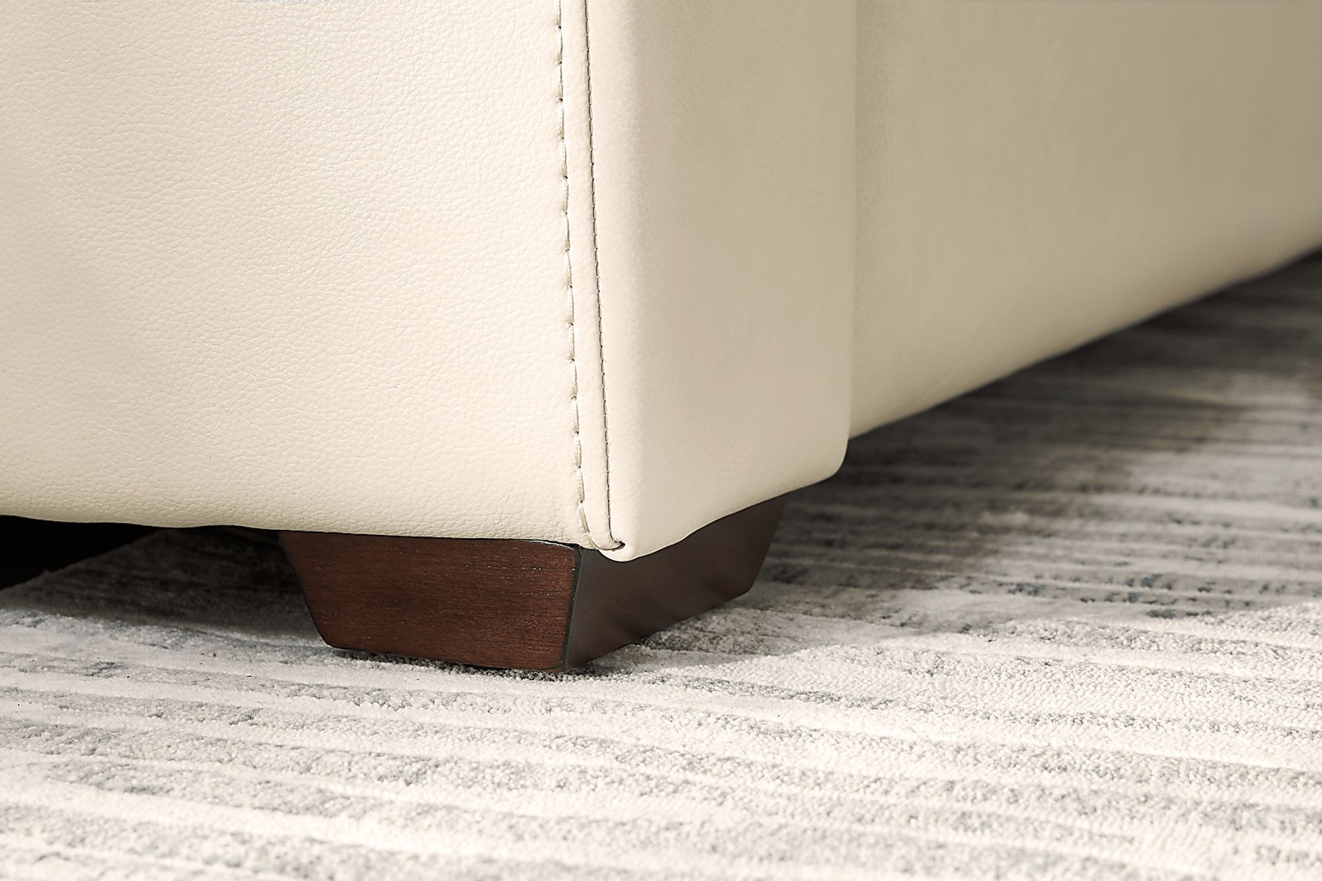 Parker Cream Leather Sofa - Image 6