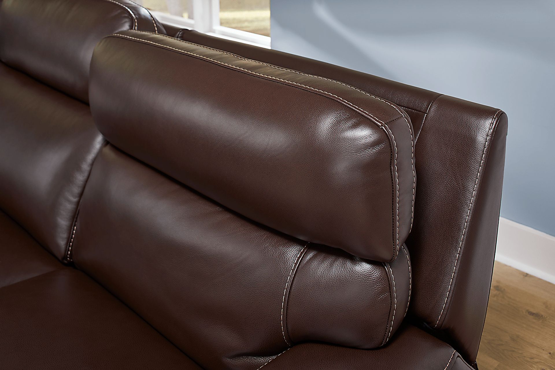 Parker Point Dark Brown Leather 5 Pc Triple Power Reclining Sectional - Image 8