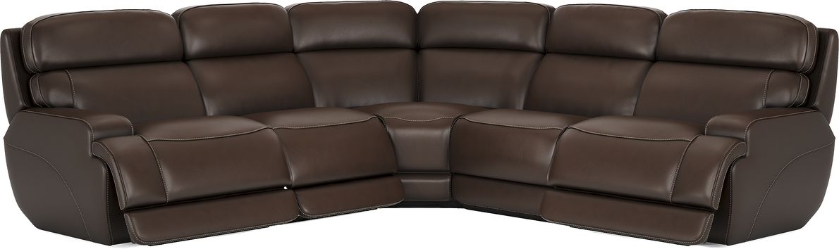 Parker Point Leather 5 Pc Triple Power Reclining Sectional