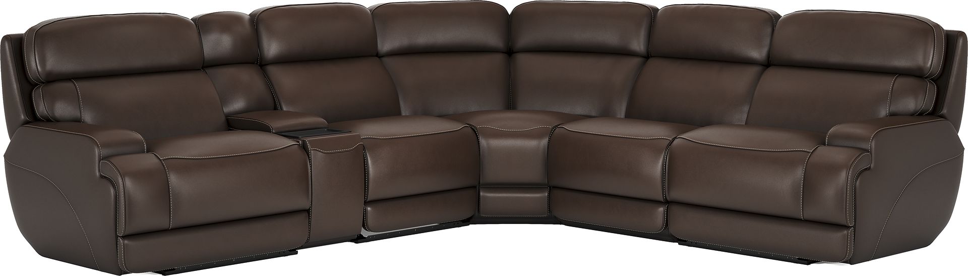 Parker Point Dark Brown Leather 9 Pc Triple Power Reclining Sectional Living Room - Image 5