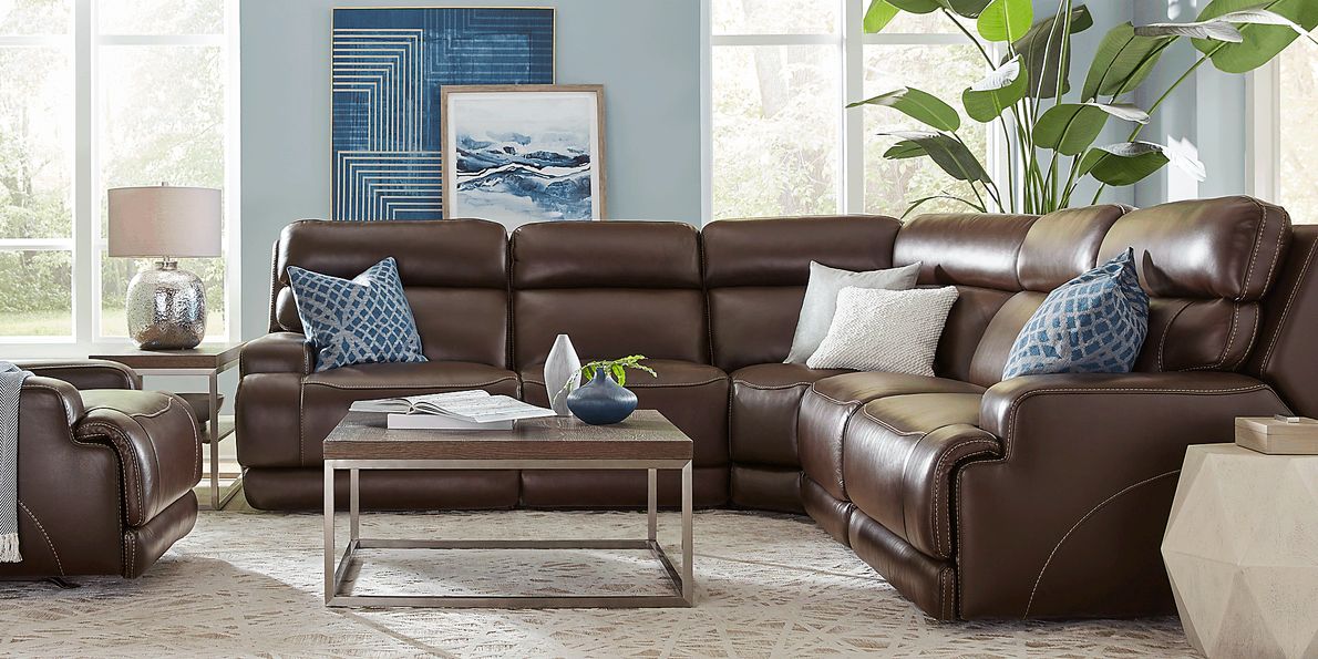 Parker Point 8 Pc Leather Triple Power Reclining Sectional Living Room