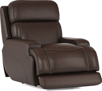 Parker Point Dark Brown Leather Triple Power Rocker Recliner
