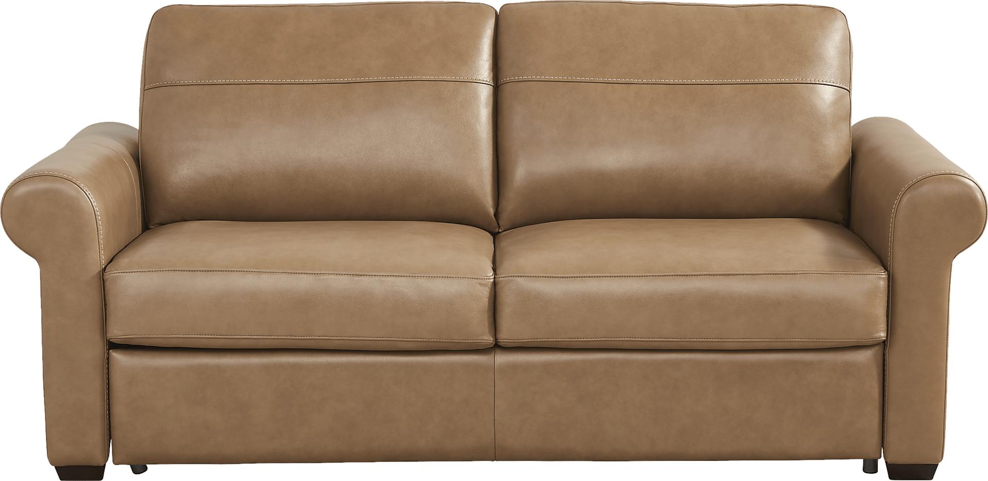 Parker Saddle Leather Apartment Sleeper Sofa