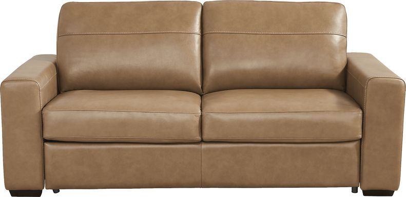 Parker Saddle Leather Sleeper Loveseat