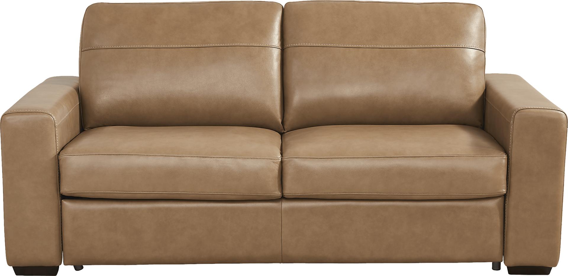 Parker Saddle Leather Apartment Sleeper Sofa