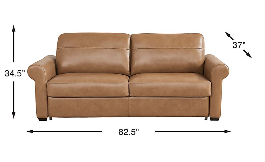Parker Leather Sleeper Sofa With Roll Arms