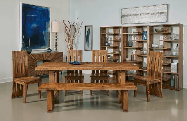 Parkgrove Brown Dining Bench - Thumbnail - Image 4