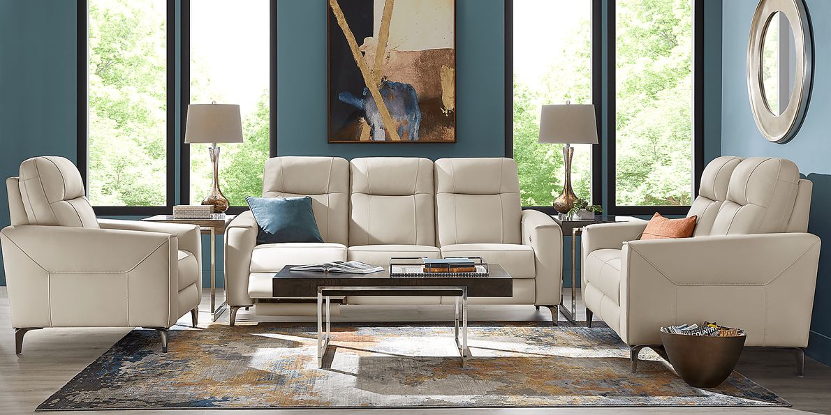 Parkside Heights Leather Stationary Loveseat