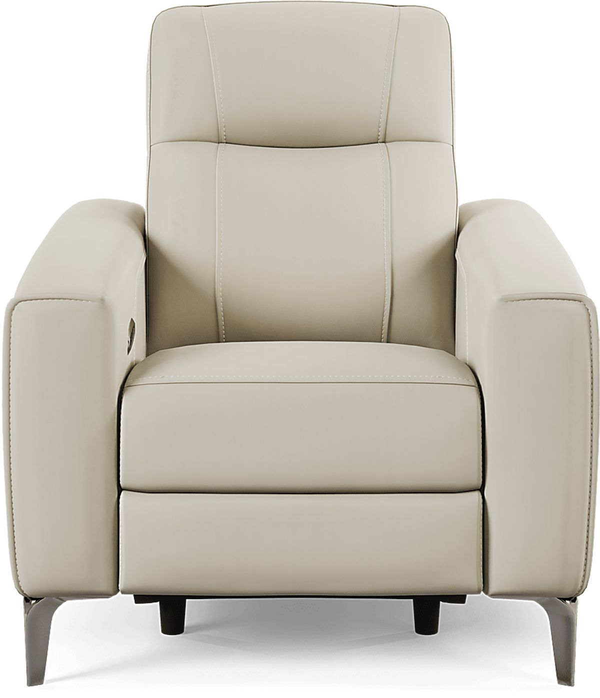 Drew & Jonathan Parkside Heights Beige Leather Dual Power Recliner