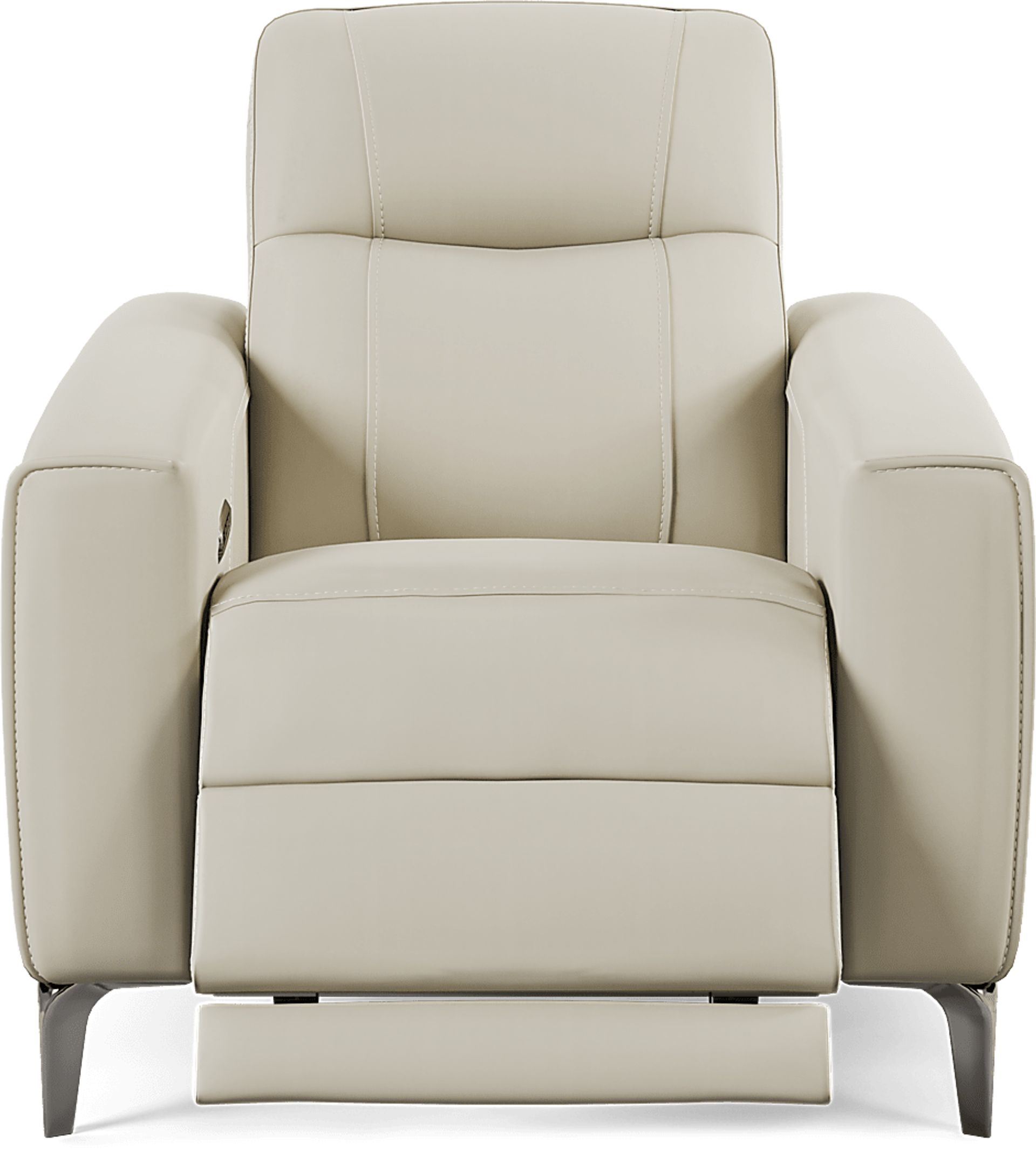 Parkside Heights Beige Leather Dual Power Recliner - Image 4