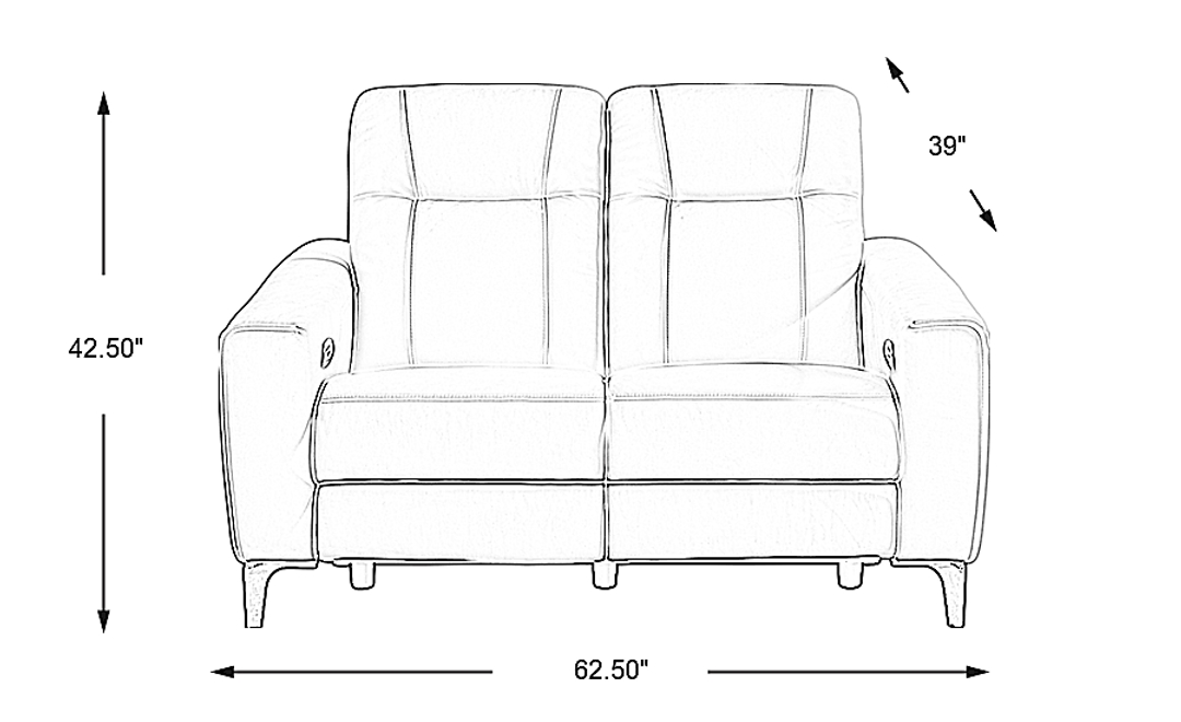 Parkside Heights Leather Dual Power Reclining Loveseat