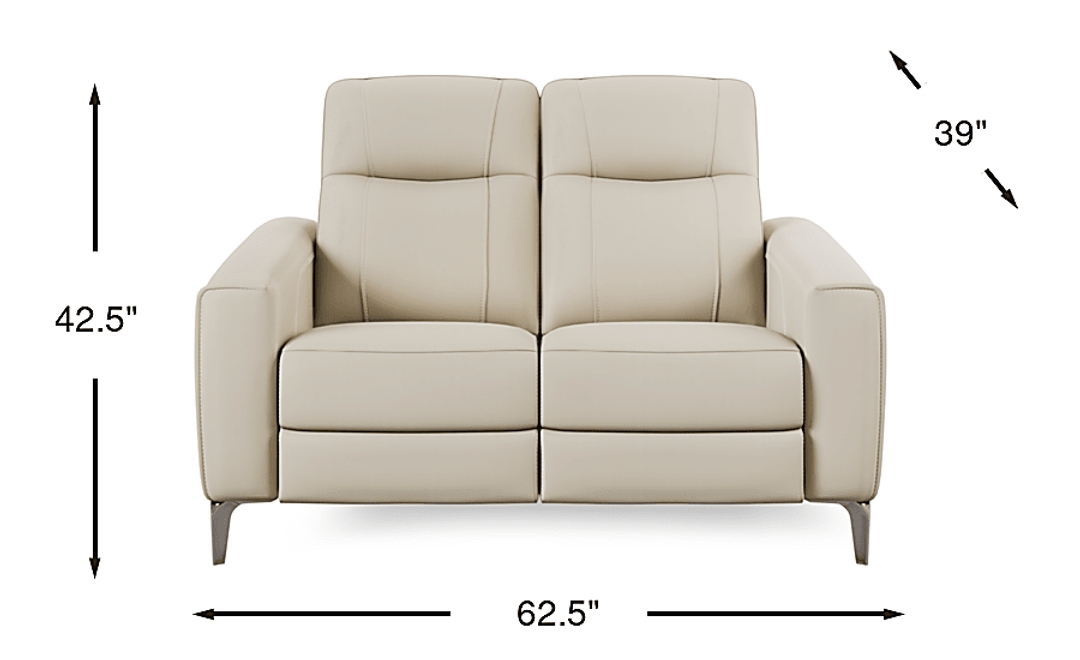 Parkside Heights Leather Stationary Loveseat