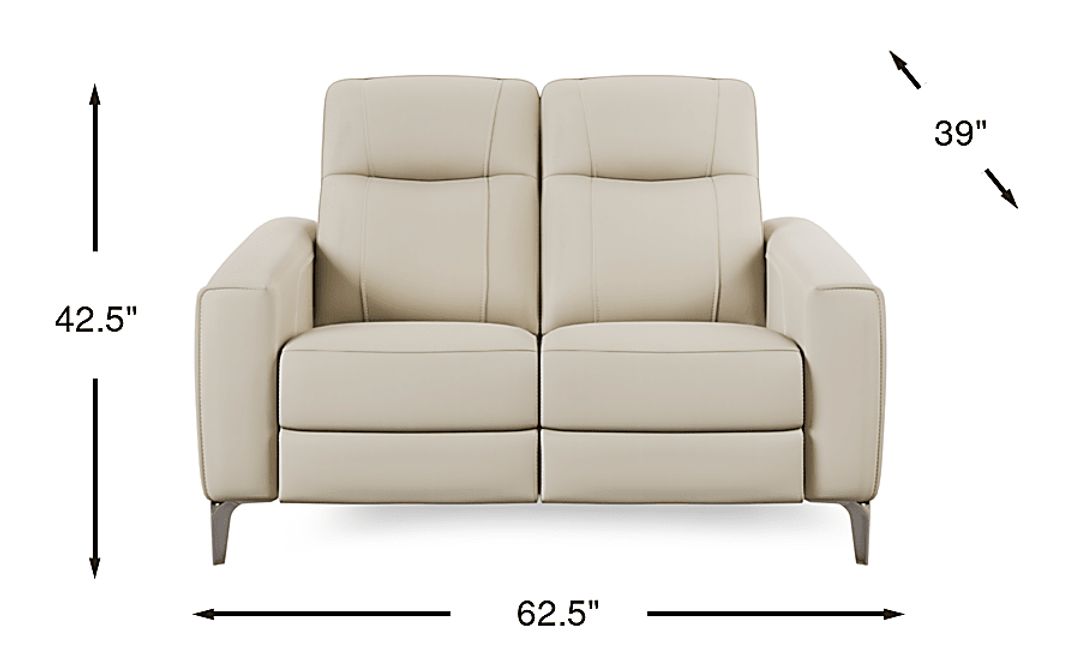 Parkside Heights Leather Stationary Loveseat