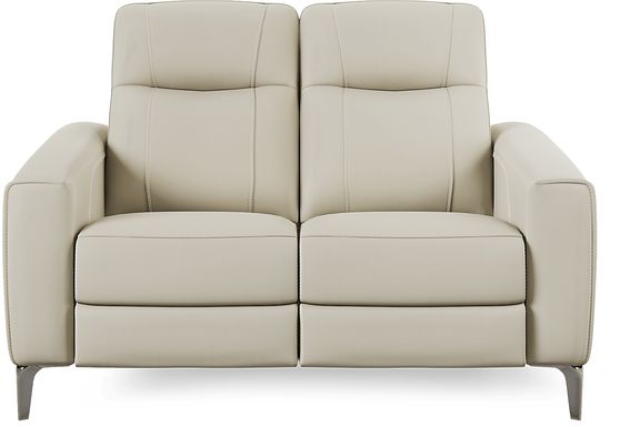 Parkside Heights Beige Leather Loveseat