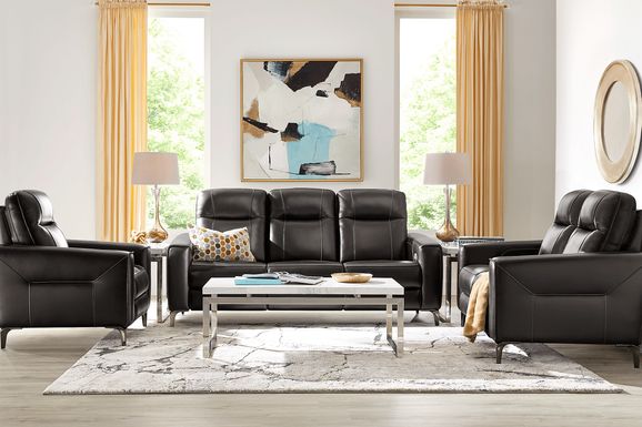 3 piece black on sale living room set