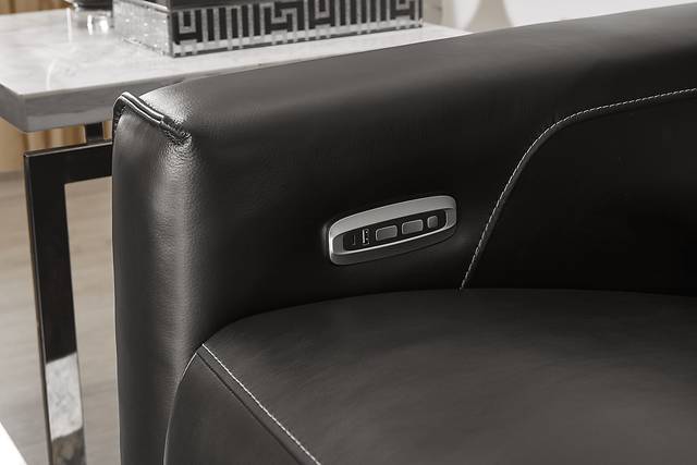 Parkside Heights Black Cherry Leather Dual Power Reclining Loveseat - Thumbnail - Image 3