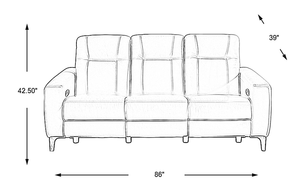 Parkside Heights Black Cherry Leather Dual Power Reclining Sofa Rooms