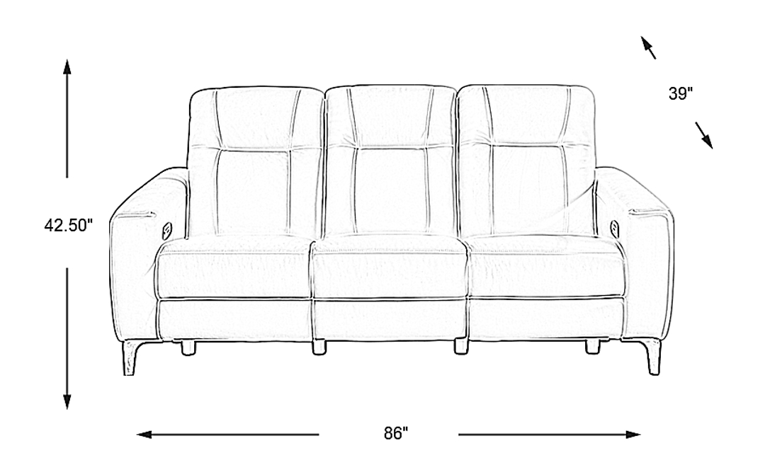 Parkside Heights Leather Dual Power Reclining Sofa