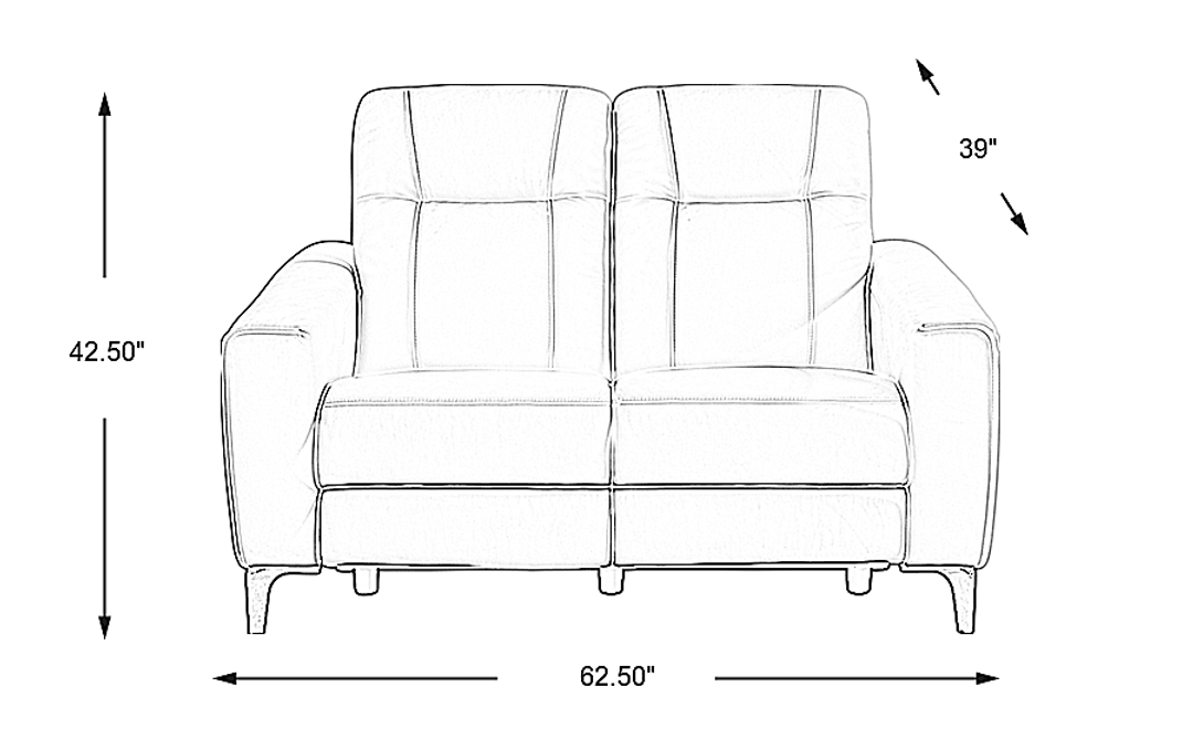 Parkside Heights Leather Stationary Loveseat