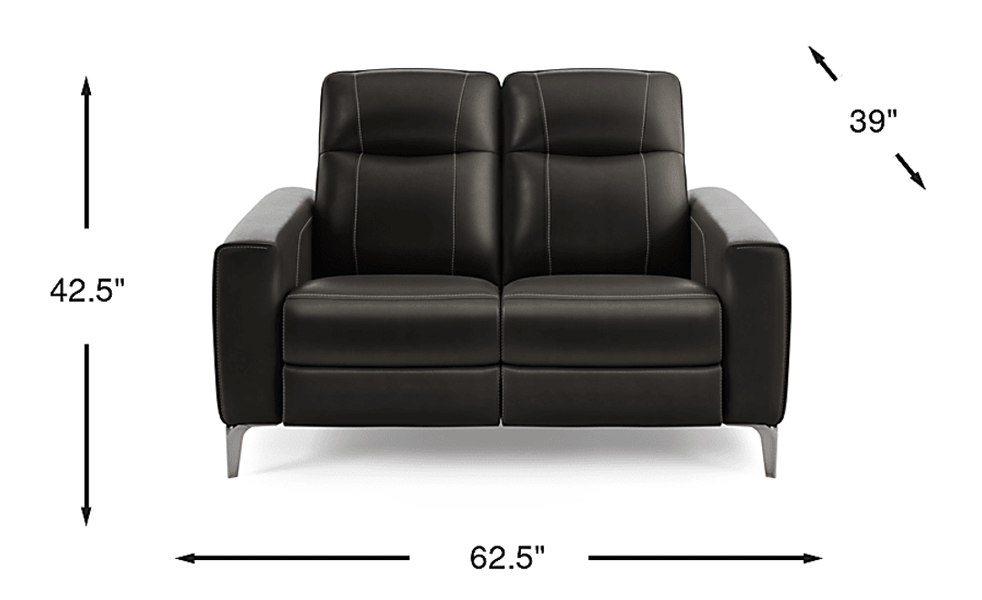 Parkside Heights Leather Stationary Loveseat