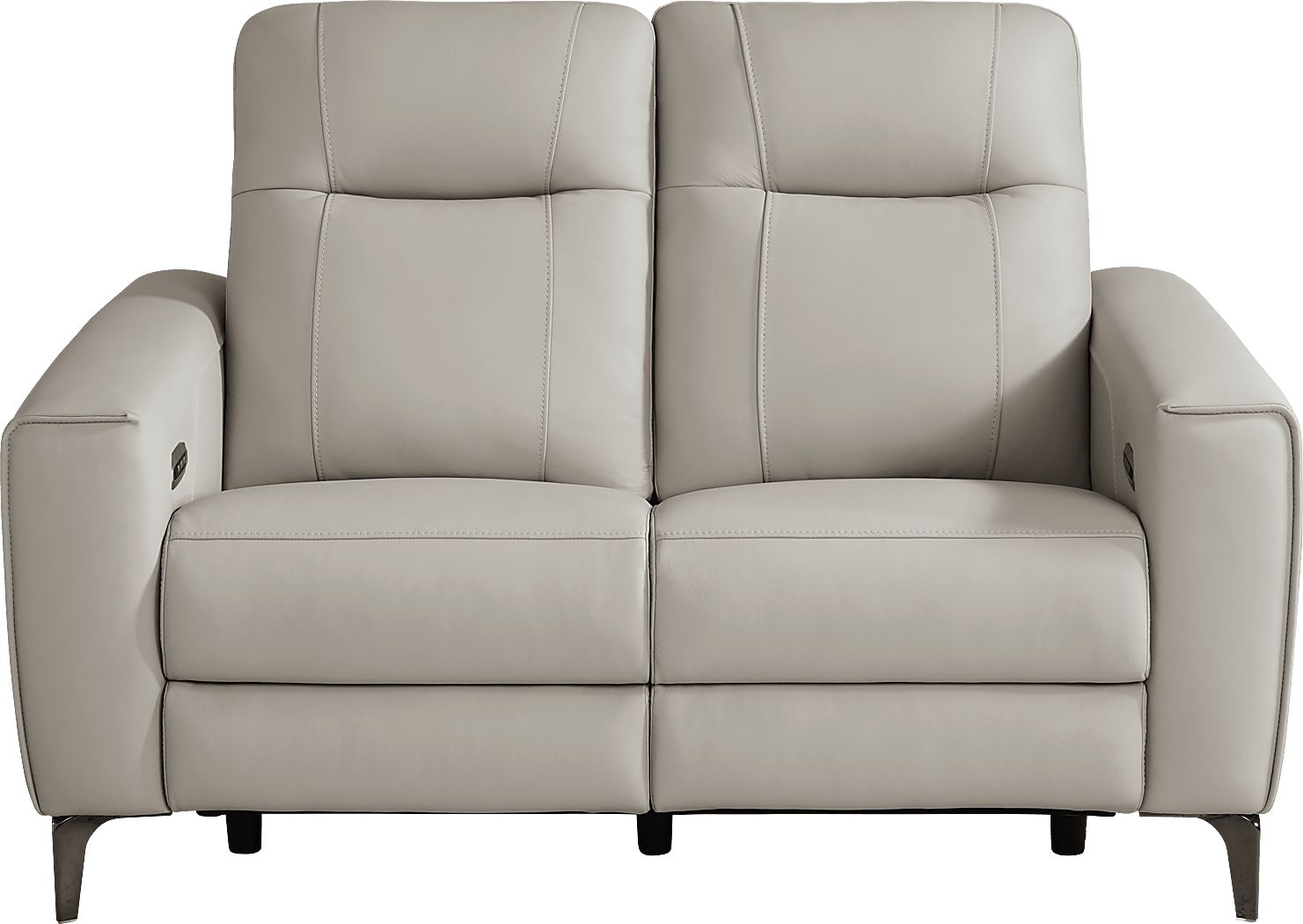 Drew & Jonathan Parkside Heights Gray Leather Dual Power Reclining