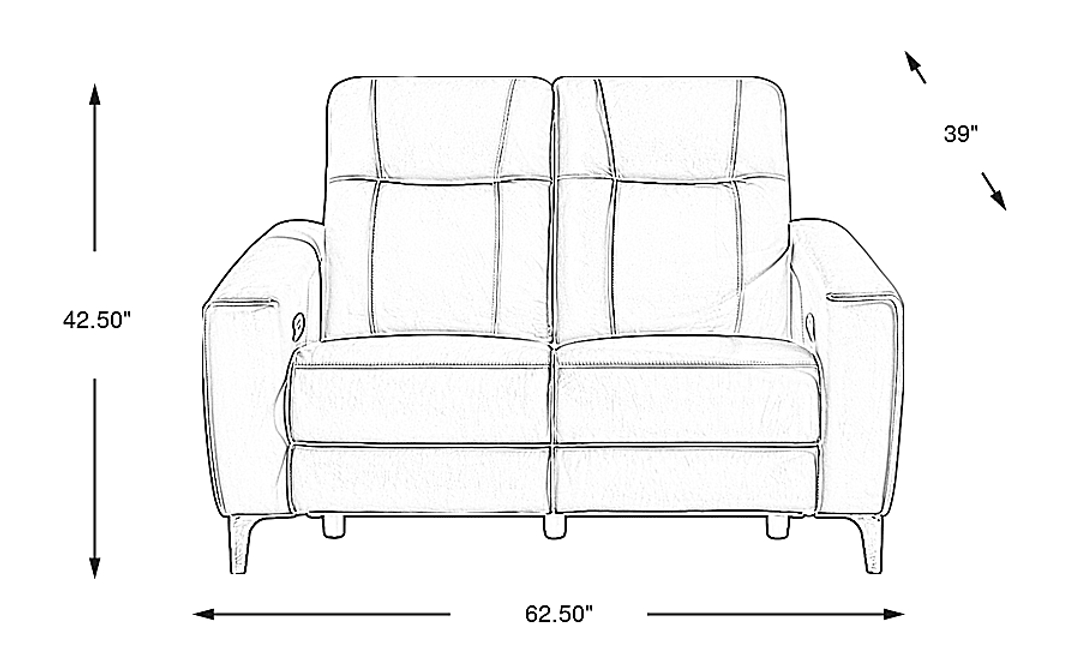 Parkside Heights Leather Dual Power Reclining Loveseat