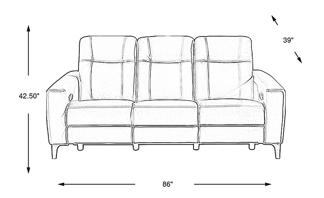 Parkside Heights Leather Dual Power Reclining Sofa