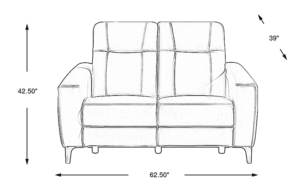Parkside Heights Leather Stationary Loveseat