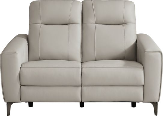 Parkside Heights Gray Leather Loveseat