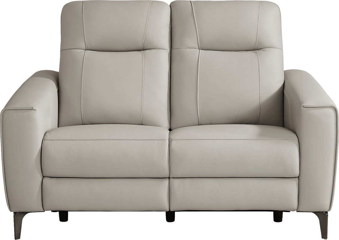 Parkside Heights Gray Leather Loveseat