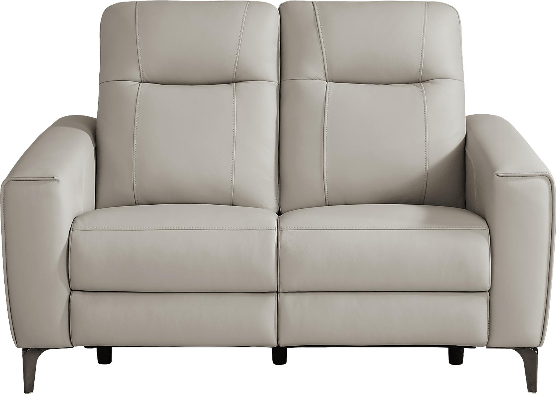 Parkside Heights Gray Leather Loveseat