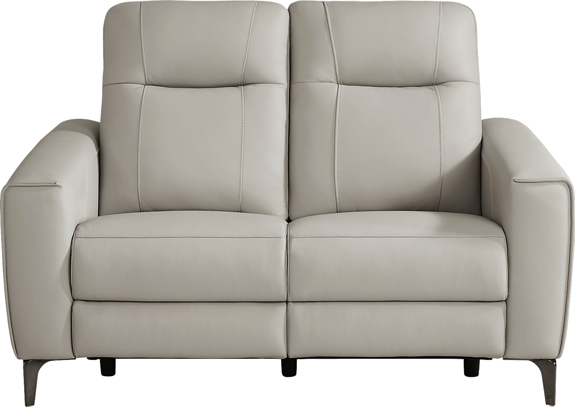 Parkside Heights Gray Leather 2 Pc Living Room with Dual Power Reclining Sofa - Image 7