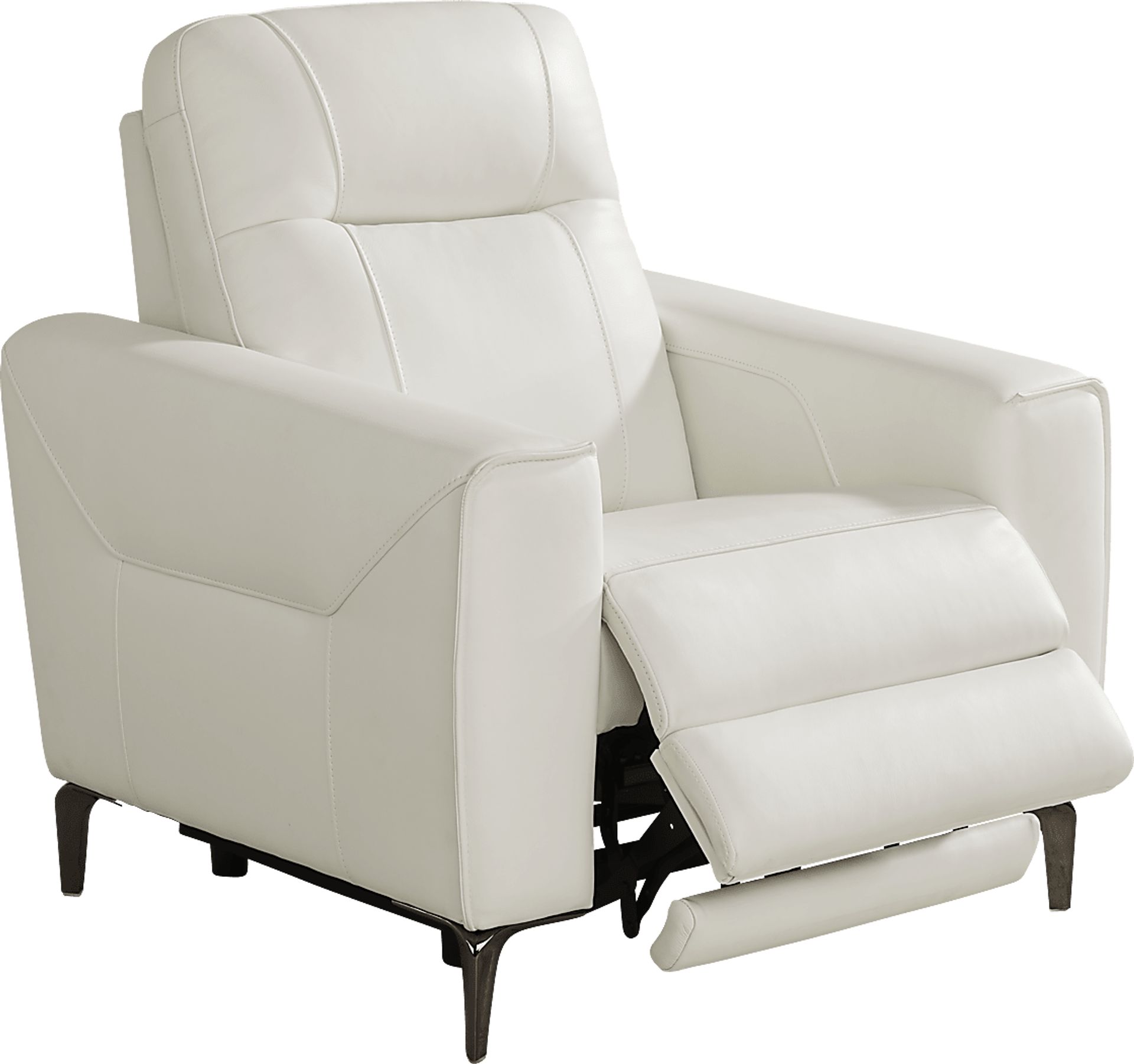 Drew & Jonathan Parkside Heights White Leather Dual Power Recliner
