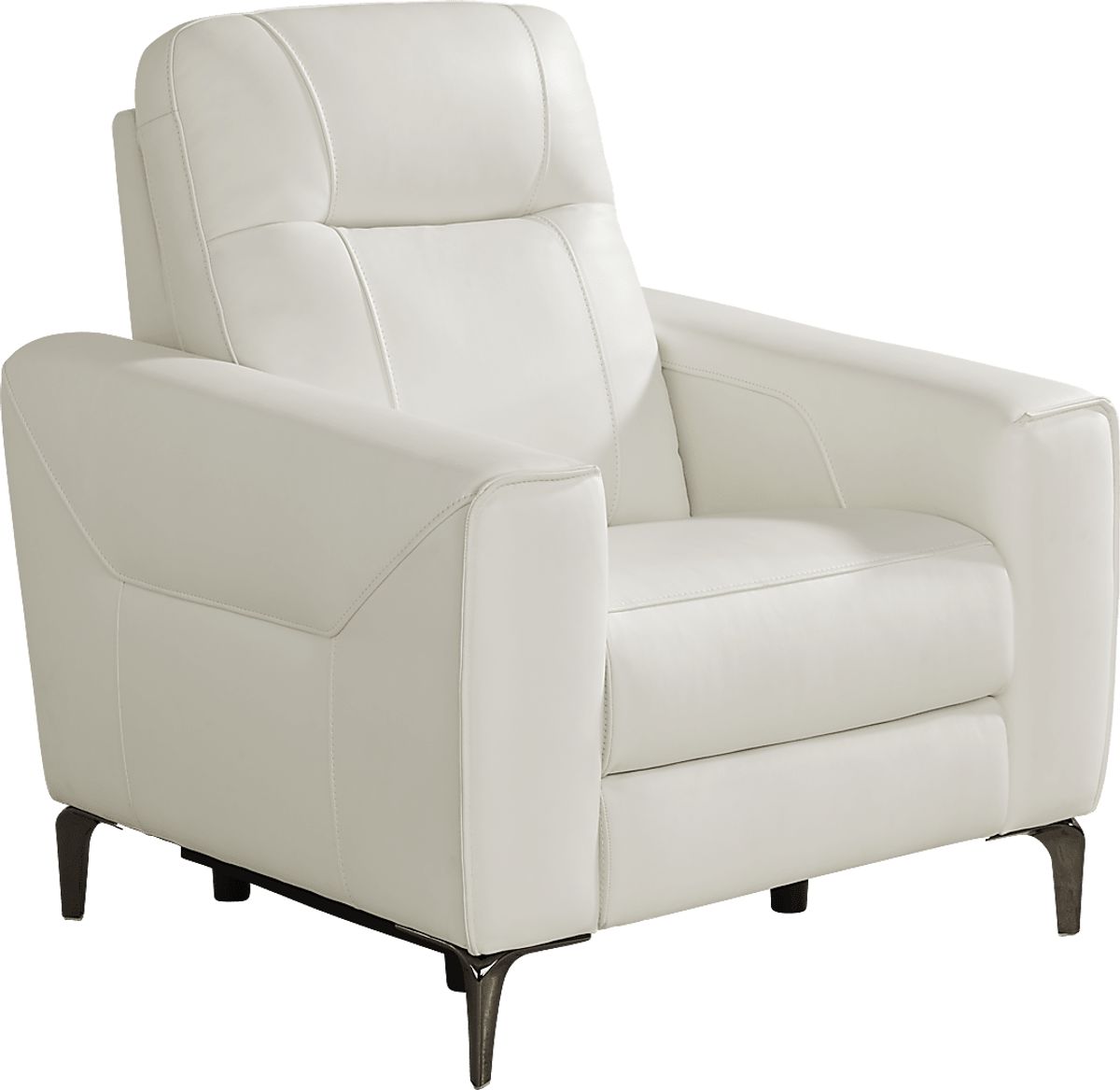 Drew & Jonathan Parkside Heights White Leather Dual Power Recliner Rooms to Go