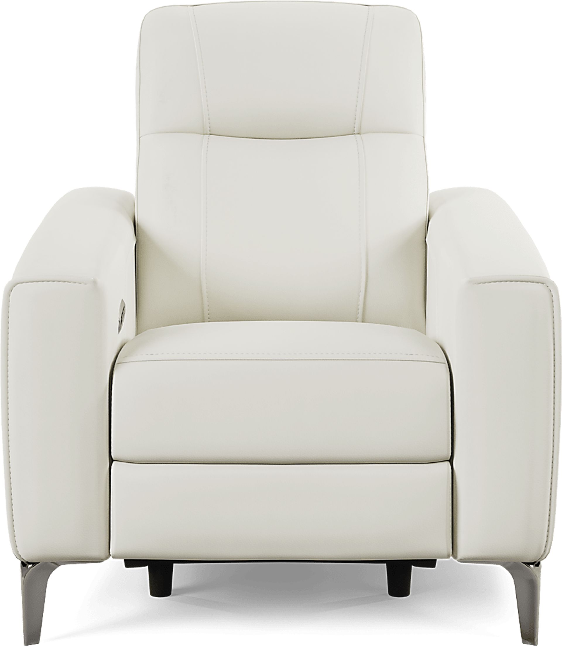 Parkside Heights White Leather Dual Power Recliner - Image 2